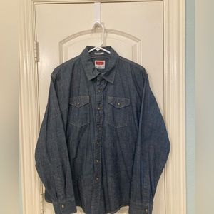 Men’s Wrangler pearl snap long sleeve, XL